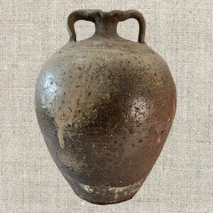 19c French Provincial Stoneware Double Handle Water Jug